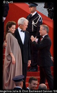 Clint Eastwood with Angelina Jolie on the Red Carpet at Cannes 2008